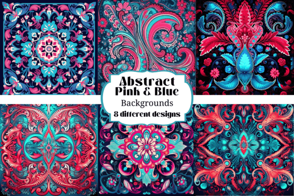 Abstract Pink Blue Ornate Backgrounds: Elevate Your Creative Projects