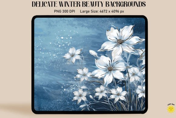 Capturing Serene Winter Beauty: White Flowers on Winter Backgrounds