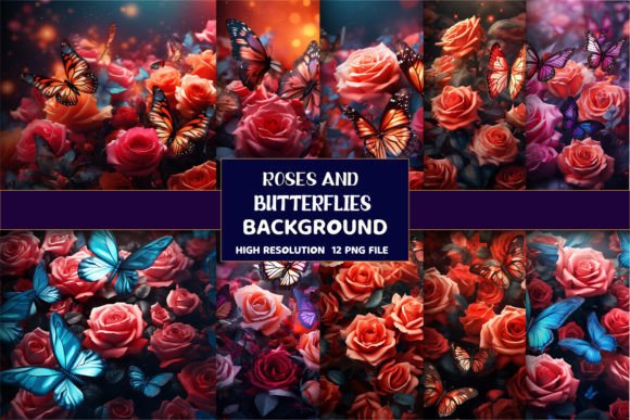 Elevate Your Projects with Stunning Roses and Butterflies Backgrounds