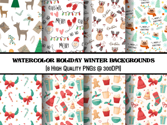 Embrace the Season: Watercolor Holiday Winter Backgrounds for Your Projects