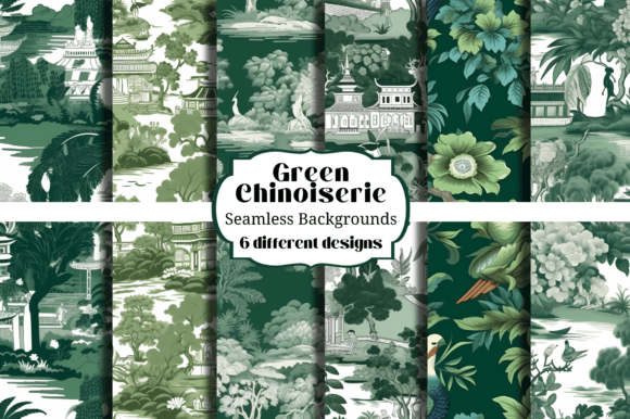 Green & White Chinoiserie Backgrounds: Elevate Your Projects