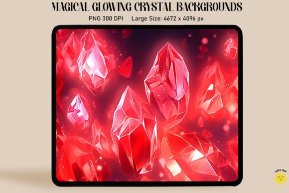 Magical Glowing Red Crystal Backgrounds for Design Projects