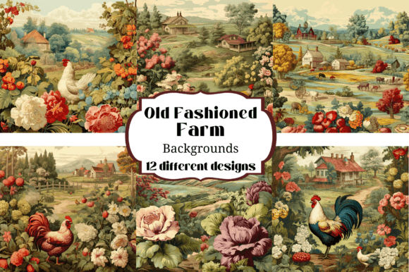Old Fashioned Farm Vintage Backgrounds for Timeless Design