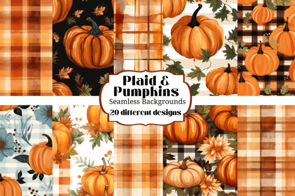 Plaid & Pumpkins 20 Seamless Backgrounds for Autumn Crafts