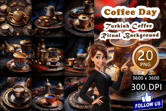Timeless Coffee Tradition: Turkish Coffee Ritual Backgrounds