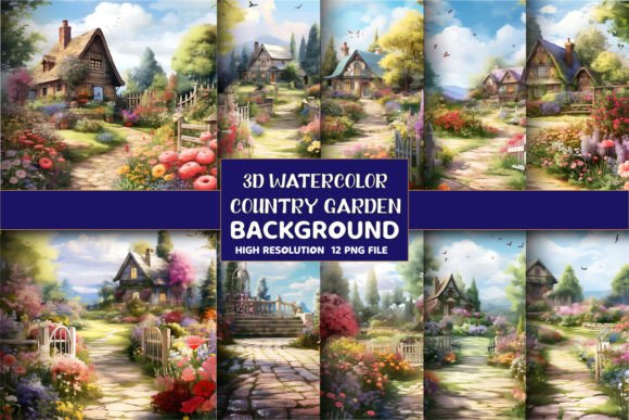 Unlock the Charm of 3D Watercolor Country Garden Backgrounds