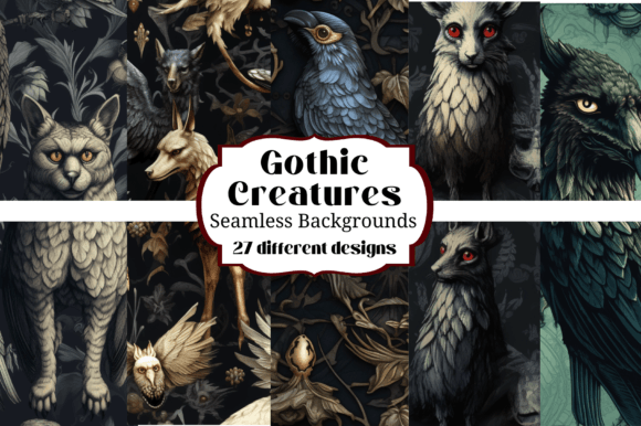 Unlocking the Macabre: Gothic Creatures 27 Seamless Backgrounds