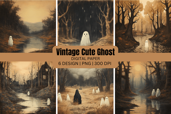 Vintage Cute Ghost Painting Backgrounds: A Creative Toolkit