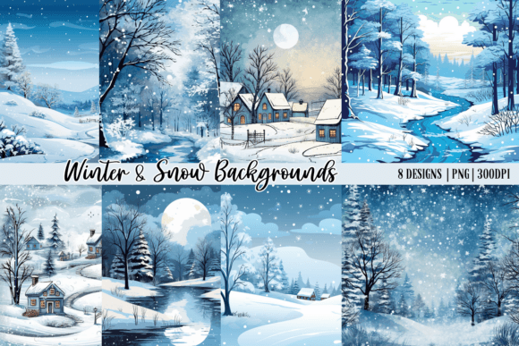 Winter & Snow Backgrounds: Versatile Digital Design Assets