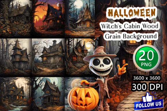 Witch's Cabin Wood Grain Backgrounds: Enchanting Halloween Textures